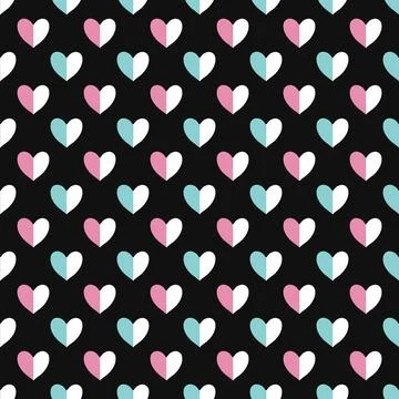 Cute Seamless Heart Pattern Valentines Day Print Stock Illustration