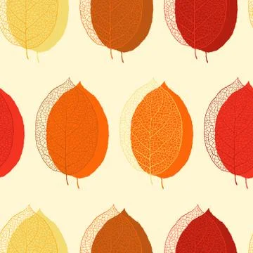 Cute seamless leaf autumn pattern in vector Stock Illustration