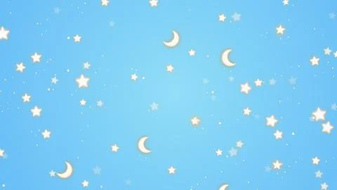 Cute seamless pattern background blue with stars and moon Stock Illustration