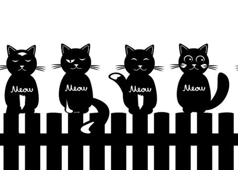 Cute seamless pattern background with cats Stock Illustration