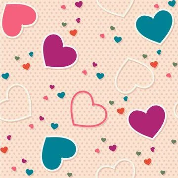 Cute seamless pattern background valentine heart vector illustration printi.. Stock Illustration