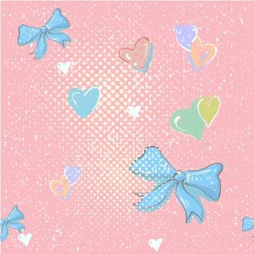 Cute seamless pattern with beautiful hand drawn bows. Vector doodle illustration Stock Illustration