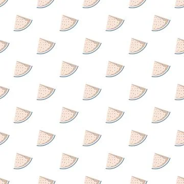 Cute seamless pattern with beige watermelon Stock Illustration
