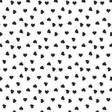 Cute seamless pattern of black hearts Stock Illustration