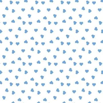 Cute seamless pattern of blue hearts Stock Illustration