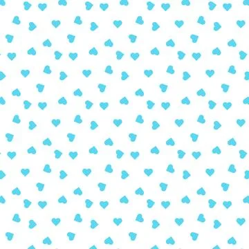 Cute seamless pattern of blue hearts Stock Illustration