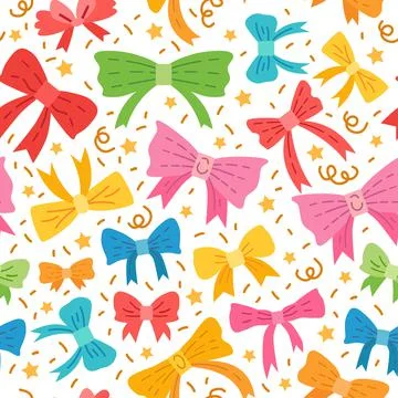 Cute seamless pattern with bows. Vector illustration イラスト素材