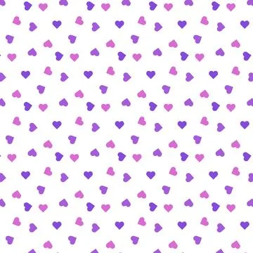 Cute seamless pattern of bright hearts Stock Illustration