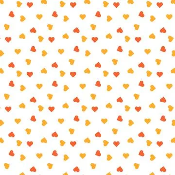 Cute seamless pattern of bright hearts Illustrazione stock