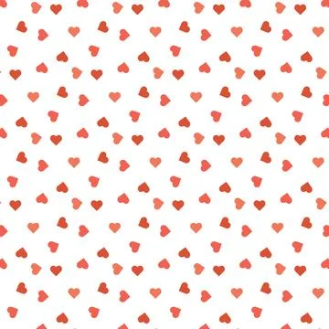 Cute seamless pattern of bright hearts Stock Illustration