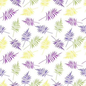 Cute seamless pattern from bright leaves. Multicoloured spring or summer print Stock Illustration