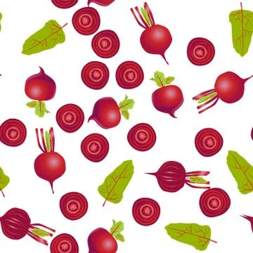 Cute seamless pattern with cartoon violet beetroot 스톡 일러스트