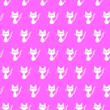 Cute seamless pattern with cats. Texture for backgrounds, wrapping paper, pac Stock Illustration