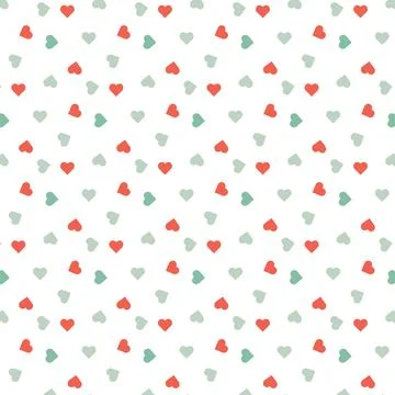 Cute seamless pattern of color hearts Ilustração Stock