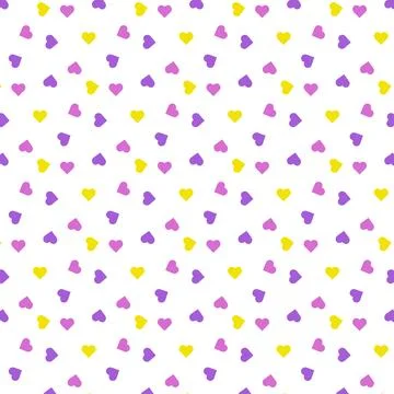 Cute seamless pattern of colorful hearts Stock Illustration