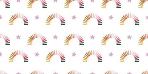 Cute seamless pattern with colorful Slinky springs Stock Illustration