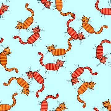 Cute seamless pattern. Cute rabid Vector illustration of a hand-drawn Stock Illustration