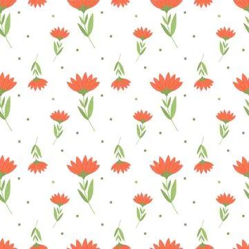 Cute seamless pattern with floral. vector illustration Stock Illustration