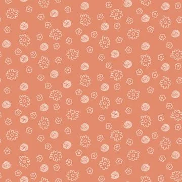 Cute seamless pattern with flowers Stock Illustration