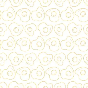 Cute Seamless Pattern with Fried Egg Stock Illustration