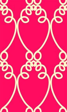 Cute seamless pattern Geometric curves Pink Stock Illustration