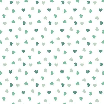 Cute seamless pattern of green hearts Stock Illustration