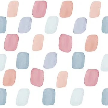 Cute seamless pattern with hand drawn watercolor colorful spot. Stock Illustration