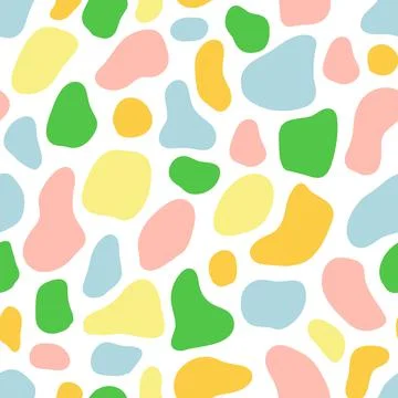 Cute seamless pattern with hand drawn abstract shapes. Childish style vector  스톡 일러스트