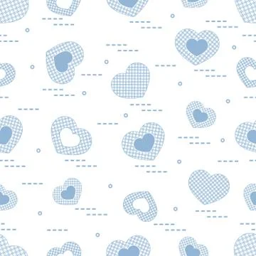 Cute seamless pattern with hearts in cell. イラスト素材