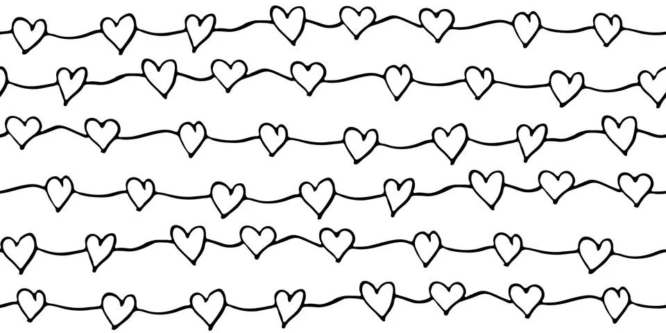 Cute Seamless pattern with hearts. Vector illustration 스톡 일러스트