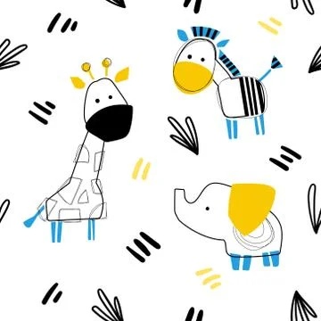 Cute seamless pattern Stock Illustration