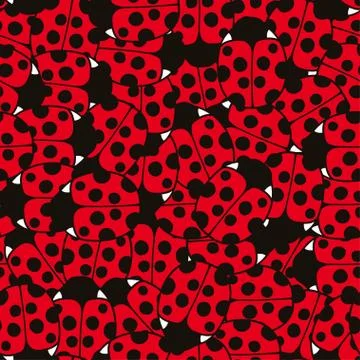 Cute seamless pattern with ladybug elements Stock-Illustration