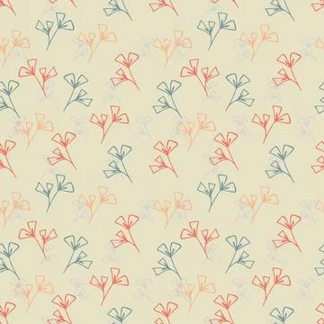 Cute seamless pattern, light colored flowers on light background Stock Illustration