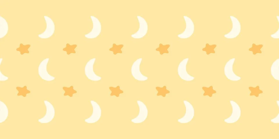 Cute seamless pattern with moons and stars Stock Illustration