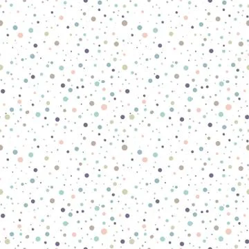 Cute seamless pattern or texture with colorful polka dots on white background Stock Illustration