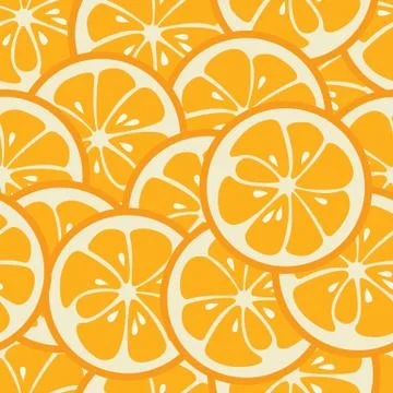 Cute seamless pattern with orange slices Stock Illustration