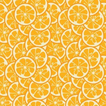 Cute seamless pattern with orange slices Stock Illustration