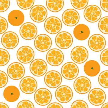 Cute seamless pattern with orange slices Stock Illustration