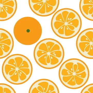 Cute seamless pattern with orange slices Stock Illustration