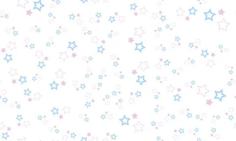 Cute seamless pattern with pastel color stars on white background. Stock Illustration