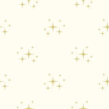 Cute seamless pattern with pastel yellow star on beige background in polka .. Stock Illustration