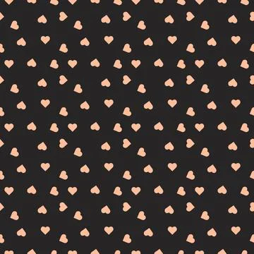 Cute seamless pattern of peach fuzz hearts Stock Illustration