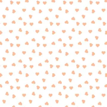Cute seamless pattern of peach fuzz hearts Stock Illustration