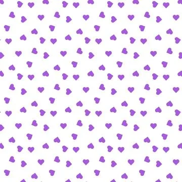 Cute seamless pattern of purple hearts Stock Illustration