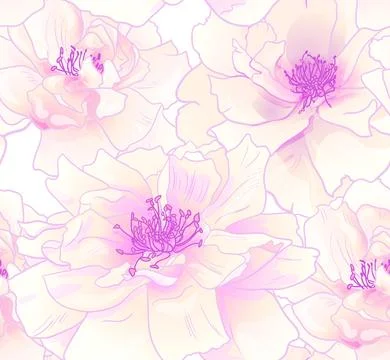 CUTE SEAMLESS PATTERN WITH REALISTIC pink ROSES Illustrazione stock