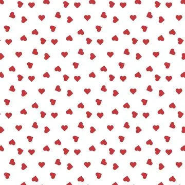 Cute seamless pattern of red hearts Stock Illustration