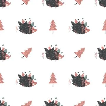 Cute Seamless Pattern, Scandinavian style Stock Illustration