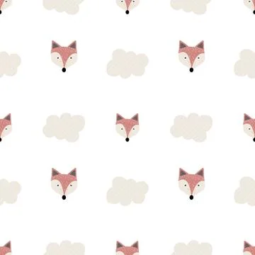 Cute Seamless Pattern, Scandinavian style Stock Illustration