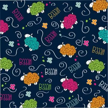 Cute seamless pattern with sheep Illustrazione stock