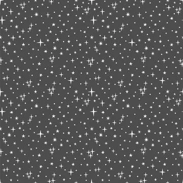 Cute seamless pattern with stars. Hand drawn space background. Night sky Illustrazione stock
